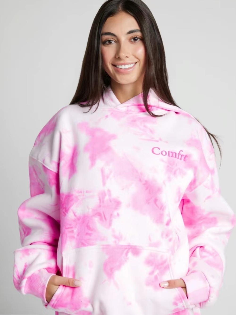 Comfrt oversize minimalist , hoodie, strawberry swirl Size M